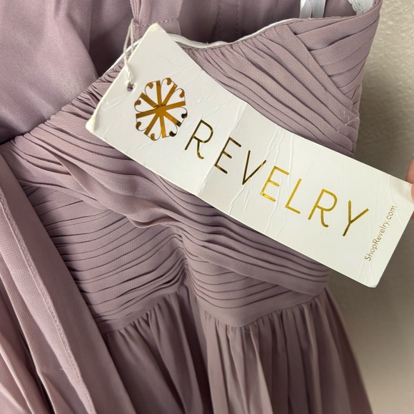 NWT Revelry Kennedy Chiffon Convertible Maxi Dress In Mauve 46” Length Size 12 - Picture 7 of 12